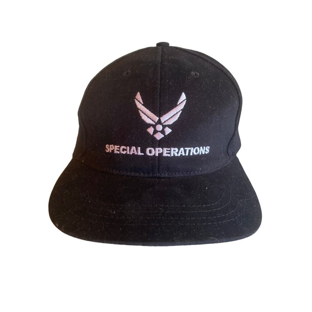 Black Special Operations AirForce Hat Cap One Size Stretch Fit